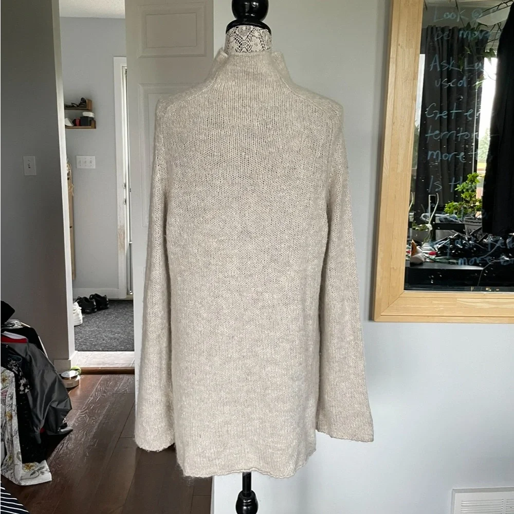 Aritzia Large Golden TNA Wool Blend Mock Neck Knit Sweater. Oatmeal. - Picture 11 of 14